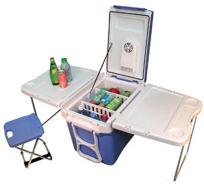 multi function cooler with table