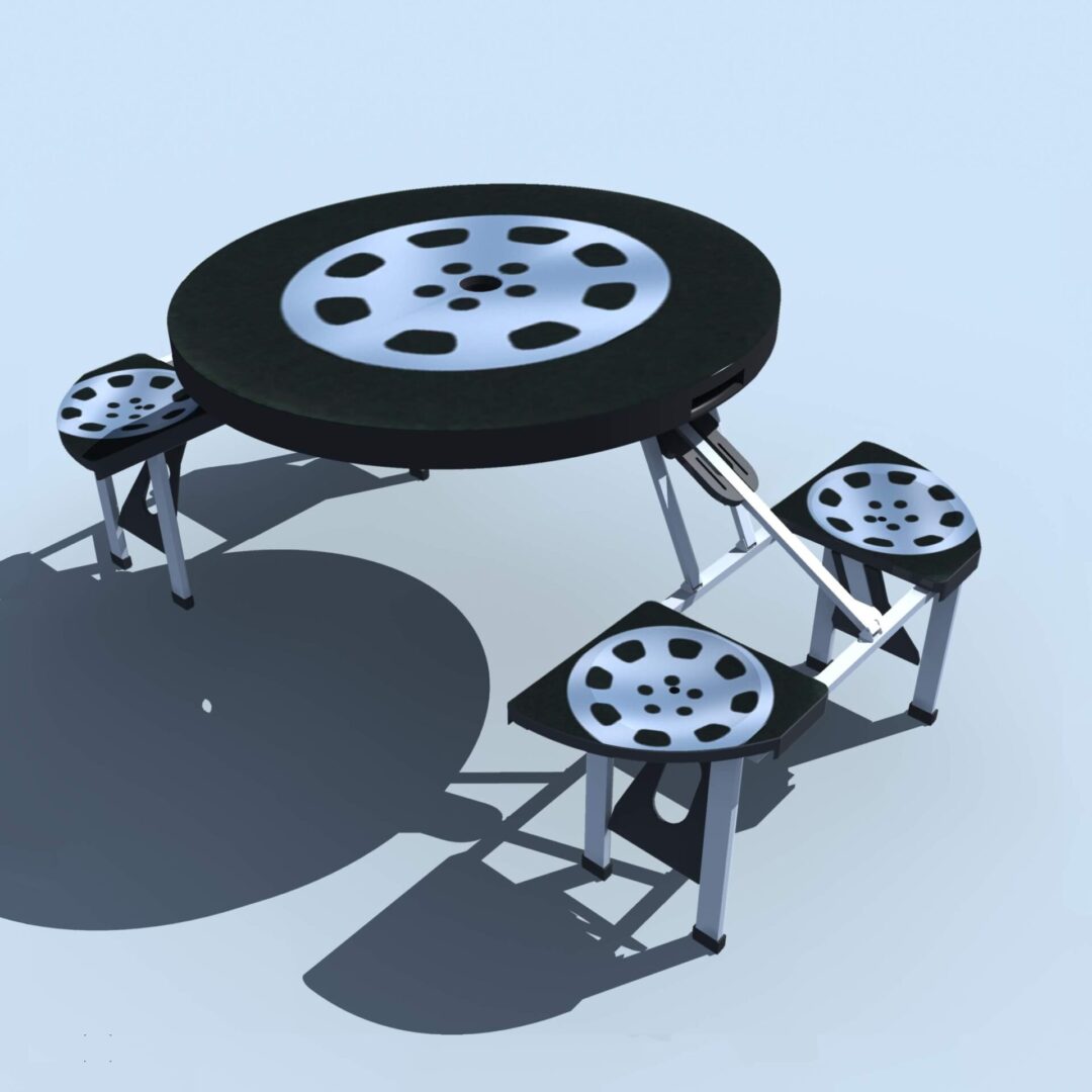 RACING TIRE FOLDABLE TABLE